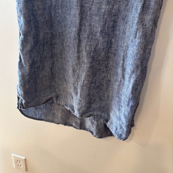 Tahari Blue Sleeveless Linen Dress W Keyhole Back - Women’s Medium - Picture 2 of 6